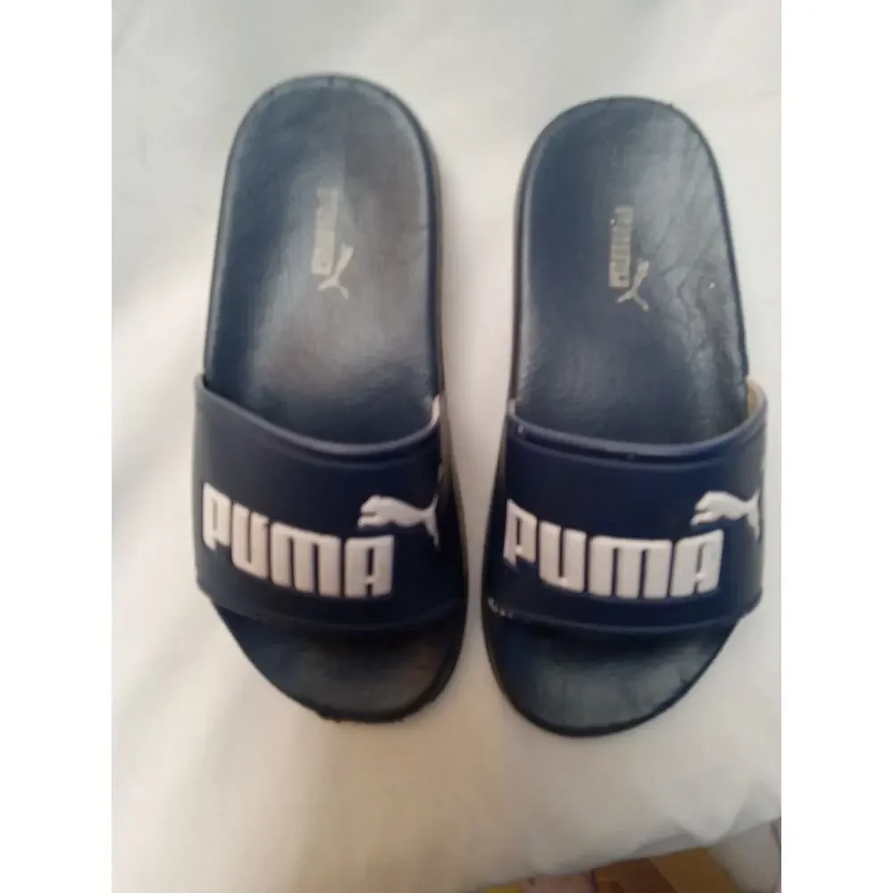 PUMA COOL CAT 2.0 V SPORT Boy's Size 12.5 NAVY SLIP ON SLIDES SANDALS